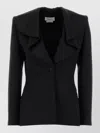 Alexander Mcqueen Structured Tailored Jacket With Statement Lapels In Black