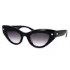 Alexander Mcqueen Cat-eye Frame Sunglasses In 001 Black Black Grey