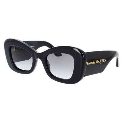 Alexander Mcqueen Sunglasses In 001 Black Black Grey