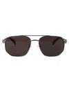 Alexander Mcqueen Am0458s Sunglasses In 001 Ruthenium Ruthenium Grey