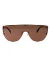 Alexander Mcqueen Am0457s Sunglasses In 002 Gold Gold Brown