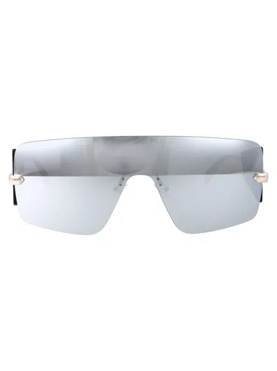 Alexander Mcqueen Sunglasses In 002 Silver Silver Silver