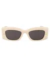 Alexander Mcqueen Sunglasses In 005 Ivory Ivory Grey