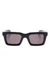 Alexander Mcqueen Geometric Frame Sunglasses In Black