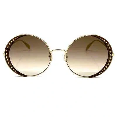 Pre-owned Alexander Mcqueen Sunglasses Am0311s 002, Authentic In Gold
