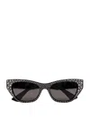 Alexander Mcqueen Women Acetate Sunglasses With Rhinestones Detail In Neutral