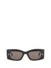 Alexander Mcqueen Womens Black-black-smoke Am0426s Rectangular-frame Recycled-acetate Sunglasses In Black