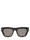 Alexander Mcqueen Angular Black Acetate Sunglasses With Glossy Finish In Black