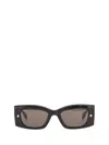 Alexander Mcqueen Womens Black-black-smoke Am0426s Rectangular-frame Recycled-acetate Sunglasses In Black