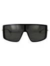 Alexander Mcqueen Black-silver-grey Bio Injection Sunglasses In Black