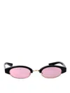 Alexander Mcqueen Black-black-pink Recycled Acetate Sunglasses In Black
