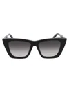 Alexander Mcqueen Logo-debossed Cat-eye Frame Sunglasses In Black