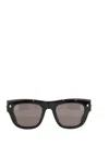 Alexander Mcqueen Am0425s Stud Hinge Rectangular Sunglasses In Black