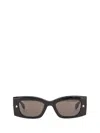 Alexander Mcqueen Spike Studs Contemporary Square Frame Sunglasses In Black