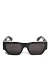 Alexander Mcqueen 'thick Temple Angled Rectangular' Sunglasses In Black