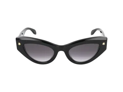 Alexander Mcqueen Sunglasses In Black Black Grey