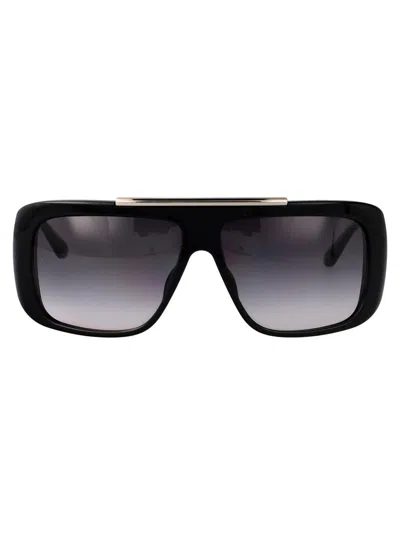 Alexander Mcqueen Sunglasses In Black-silver-grey
