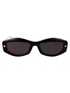 Alexander Mcqueen Sunglasses In Black-silver-grey