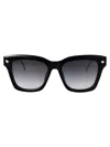 Alexander Mcqueen Square-frame Sunglasses In Black-silver-grey