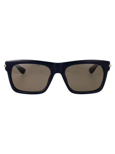 Alexander Mcqueen Sunglasses In Blue-blue-brown