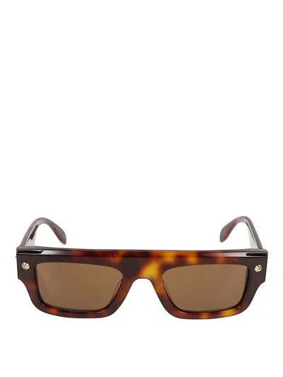 Alexander Mcqueen Am0427s Sunglasses In 002 Havana Havana Brown