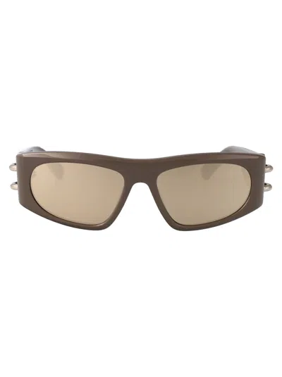 Alexander Mcqueen Sunglasses In Brown-brown-silver