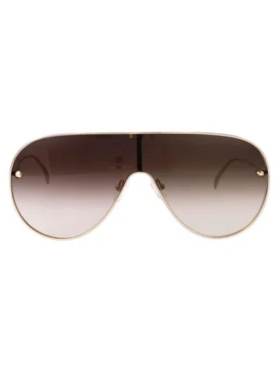 Alexander Mcqueen Sunglasses In Gold-gold-brown