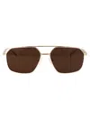 Alexander Mcqueen Am0477s Sunglasses In Gold-gold-brown
