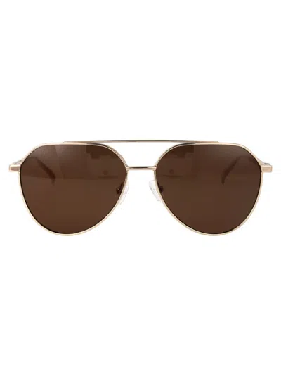 Alexander Mcqueen Am0478s Sunglasses In Gold-gold-brown