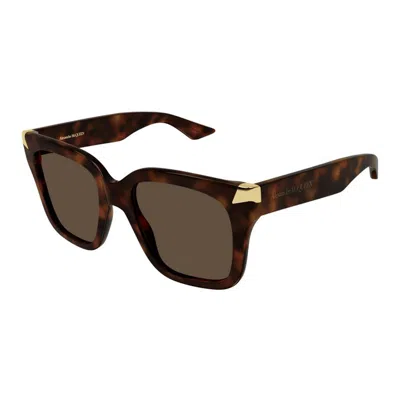 Alexander Mcqueen Sunglasses In Brown