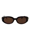 Alexander Mcqueen Round-frame Sunglasses In Havana-havana-brown