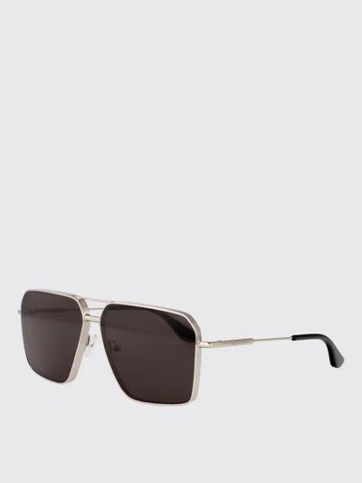Alexander Mcqueen Silver-silver-grey Metal Sunglasses In Brown