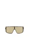 Alexander Mcqueen Havana T-bar Visor Sunglasses In Brown