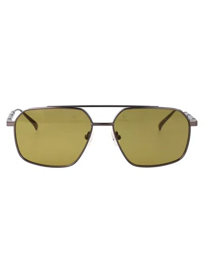 Alexander Mcqueen Sunglasses In Ruthenium-ruthenium-green