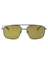 Alexander Mcqueen Eyewear Square Frame Sunglasses In Ruthenium-ruthenium-green