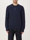 Alexander Mcqueen Melange Wool Blend Sweater In Blue