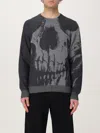 Alexander Mcqueen Skull Intarsia Wool Melange Crewneck Sweater In Grey