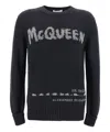 Alexander Mcqueen Pullover Girocollo Mcqueen Graffiti In Black