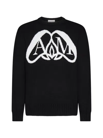 Alexander Mcqueen Sweater In Black/ivory