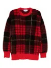 Alexander Mcqueen Check Pattern Distressed Jumper In Red