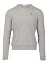 Alexander Mcqueen Sweater With Reverse Skull Motif Embroidered Knitwear Grey In Gray