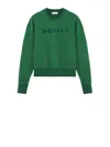 Alexander Mcqueen Logo Print Sweater Ribbed Cuffs In Green