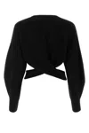 Alexander Mcqueen Cut-out Wool Sweater In Black