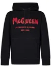 Alexander Mcqueen Graffiti Hoodie In Black