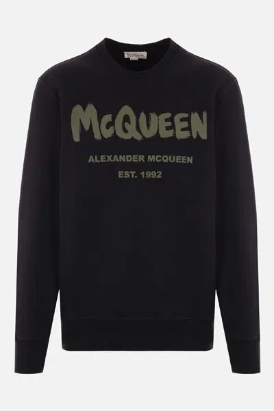 Alexander Mcqueen Sweaters In Black+khak