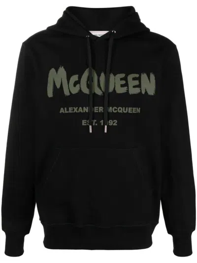 Alexander Mcqueen Man Black Sweater - 781879 In Black/khaki