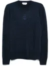 Alexander Mcqueen Melange Wool Blend Sweater In Blue