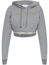 Alexander Mcqueen Logo Embroidered Hooded Sweatshirt In Grey