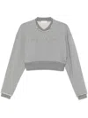 Alexander Mcqueen Alexander Mc Queen Logo Cotton Cropped Sweatshirt In Grey