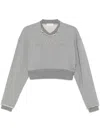 Alexander Mcqueen Alexander Mc Queen Logo Cotton Cropped Sweatshirt In Grey